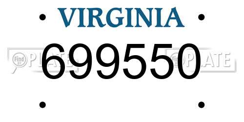 699550 Virginia License Plate