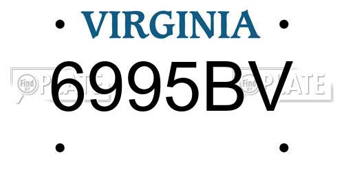 6995BV Virginia License Plate