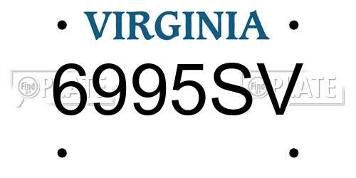 6995SV Virginia License Plate