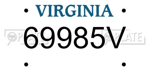 69985V Virginia License Plate