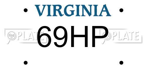 69HP Virginia License Plate