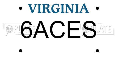 6ACES Virginia License Plate