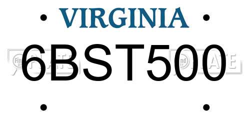 6BST500 Virginia License Plate