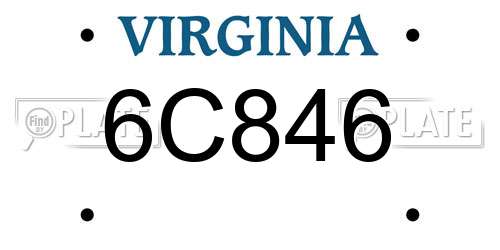 6C846 Virginia License Plate