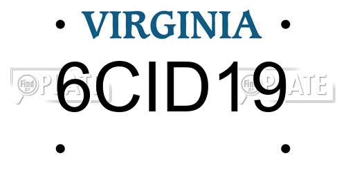 6CID19 Virginia License Plate