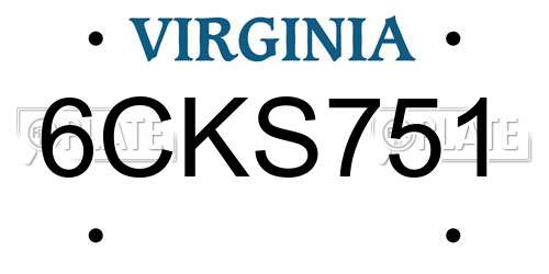 6CKS751 Virginia License Plate