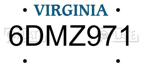 6DMZ971 Virginia License Plate