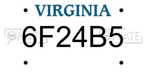 6F24B5 Virginia License Plate