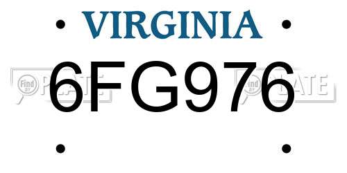 6FG976 Virginia License Plate
