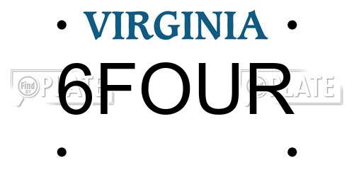 6FOUR Virginia License Plate