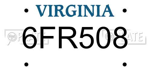 6FR508 Virginia License Plate