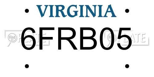 6FRB05 Virginia License Plate
