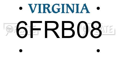 6FRB08 Virginia License Plate