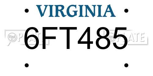 6FT485 Virginia License Plate