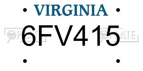 6FV415 Virginia License Plate