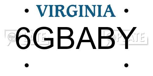 6GBABY Virginia License Plate