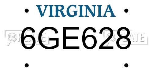 6GE628 Virginia License Plate
