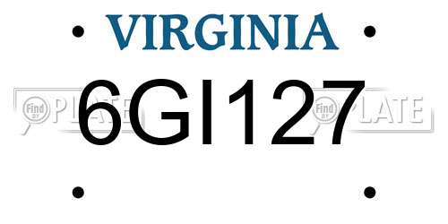 6GI127 Virginia License Plate