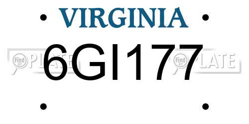 6GI177 Virginia License Plate