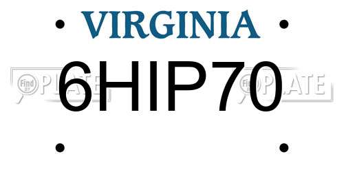 6HIP70 Virginia License Plate