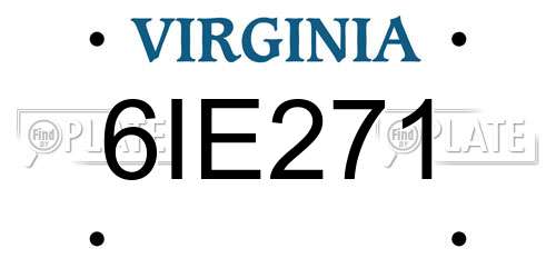 6IE271 Virginia License Plate