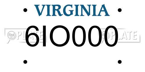 6IO000 Virginia License Plate