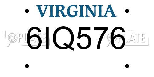 6IQ576 Virginia License Plate