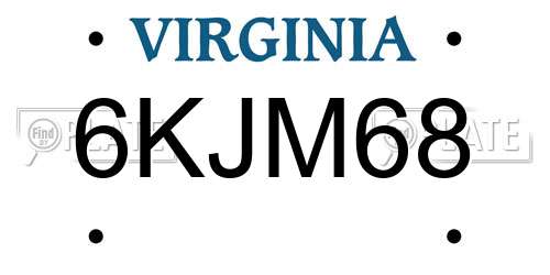 6KJM68 Virginia License Plate