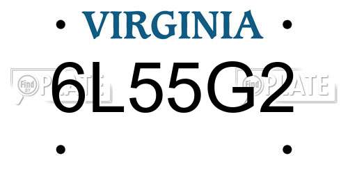 6L55G2 Virginia License Plate