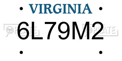 6L79M2 Virginia License Plate