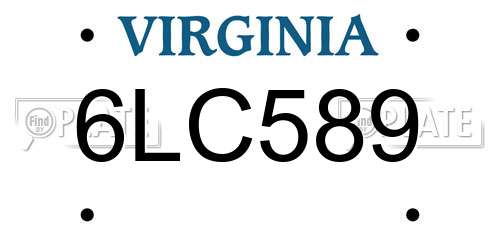 6LC589 Virginia License Plate