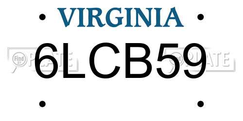 6LCB59 Virginia License Plate