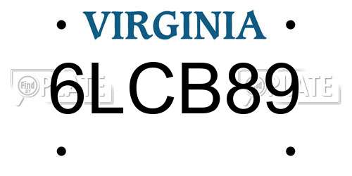 6LCB89 Virginia License Plate
