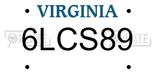 6LCS89 Virginia License Plate
