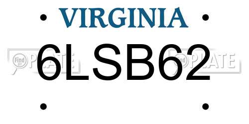6LSB62 Virginia License Plate