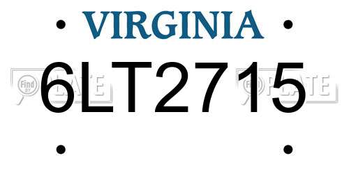 6LT2715 Virginia License Plate