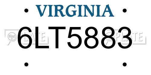 6LT5883 Virginia License Plate