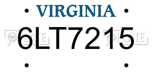 6LT7215 Virginia License Plate