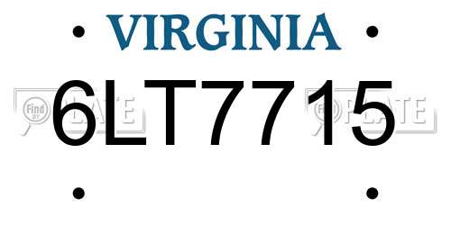 6LT7715 Virginia License Plate