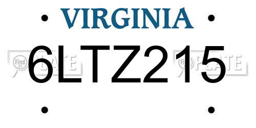 6LTZ215 Virginia License Plate