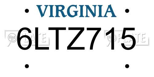 6LTZ715 Virginia License Plate