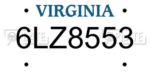 6LZ8553 Virginia License Plate