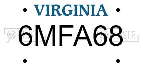 6MFA68 Virginia License Plate