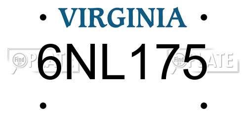 6NL175 Virginia License Plate