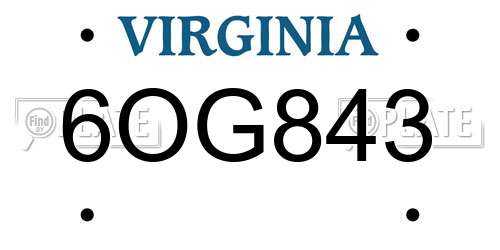 6OG843 Virginia License Plate