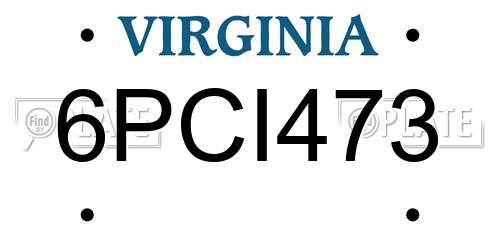 6PCI473 Virginia License Plate