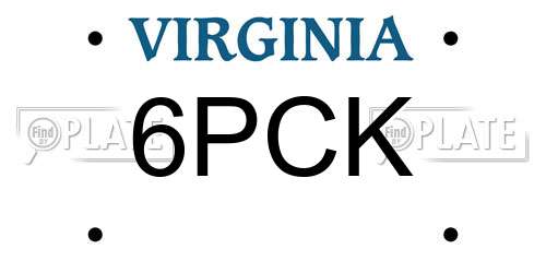 6PCK Virginia License Plate
