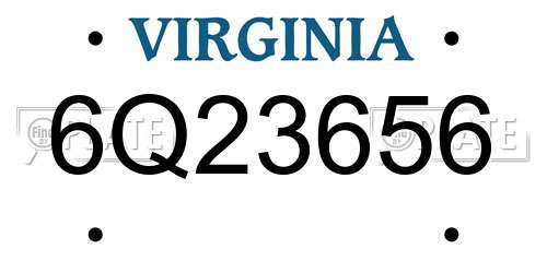 6Q23656 Virginia License Plate