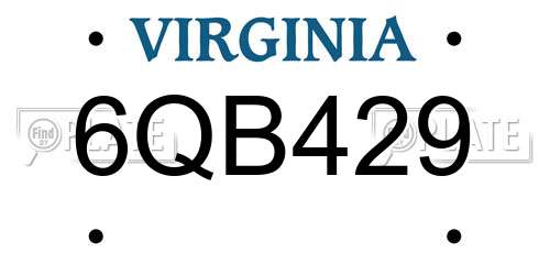6QB429 Virginia License Plate