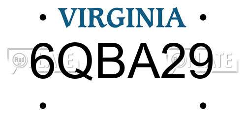 6QBA29 Virginia License Plate